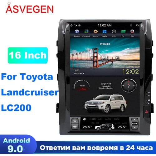 16'' Tesla Touch Screen Car GPS Multimedia For Toyota Landcruiser LC200 2008- 2015 with Wifi Playstore Bluetooth