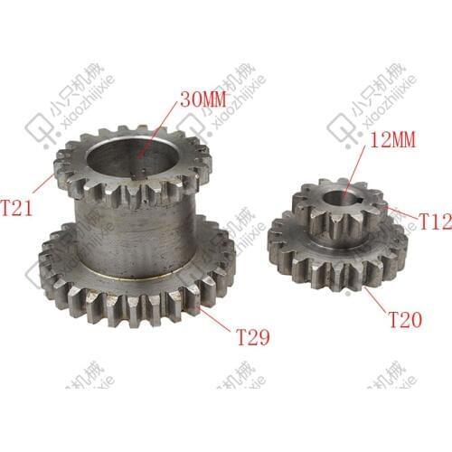 Free shipping CJ0618 2 pcs / set Teeth T29xT21 T20xT12 Dual Dears Metal Lathe Gears For Sale