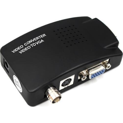 BNC VGA Composite S-Video to VGA Converter Video Converter VGA Output Adapter Digital Switch Box for PC Mac TV Camera DVD DVR