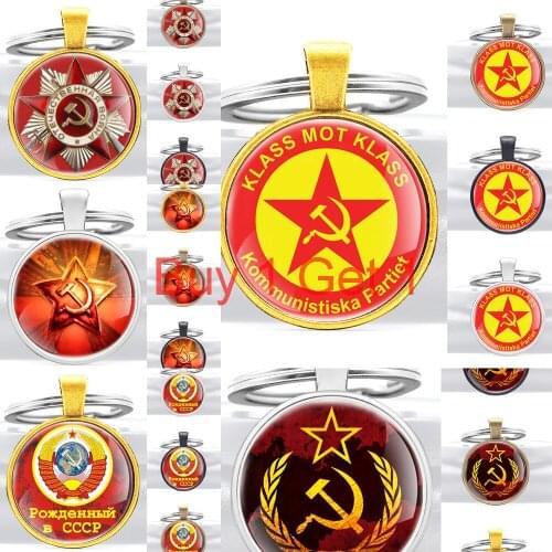 Buy 1 Get 1 Black Classic Ussr Soviet Badges Sickle Hammer Key Chains Vintage Men Women Cccp Russia Emblem Communism Key Rings