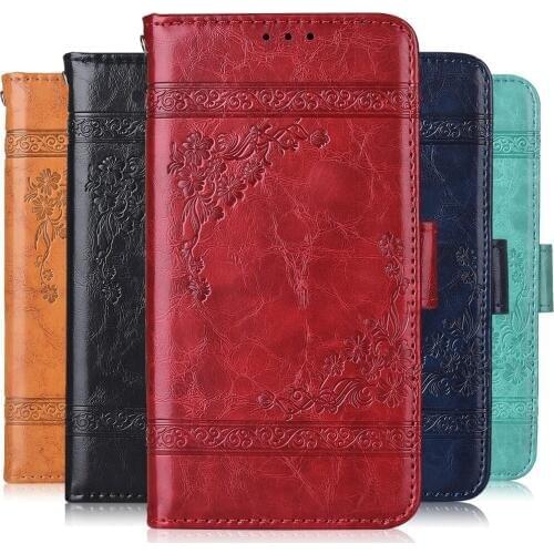 On DEXP G255 Vintage Wallet Flip Case for DEXP G255 Case with Strap Stand Luxury PU Leather Cover Kickstand Case Fundas