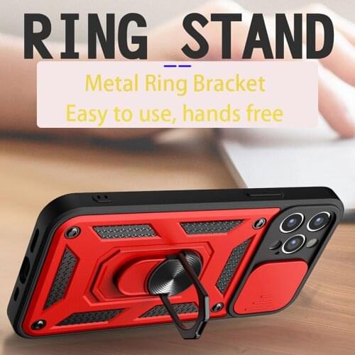 With Ring Stand Case For VIVO V21 V2066 6.44 Inches Armor Shockproof Phone Shell Funda Slider Protection Camera Cover Coque