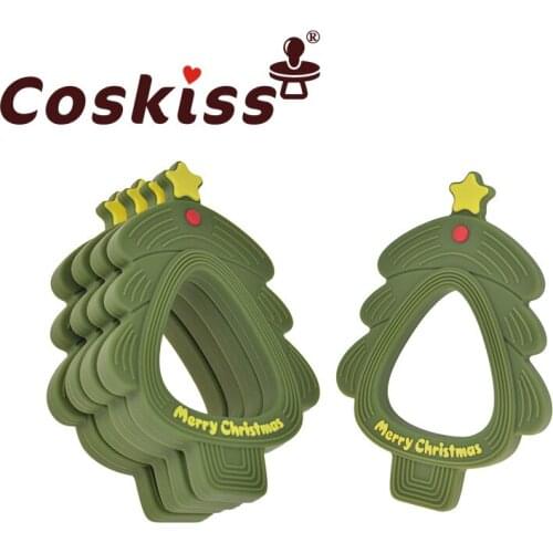 Coskiss Food Grade Silicone Teether Christmas Tree DIY Accessories Tiny Rod Teething Toys Bpa Free Eco-Friendly Wholesale