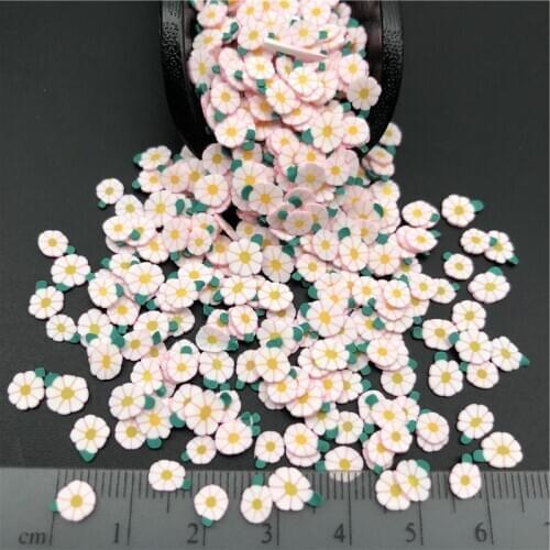 50g Daisy Flower Polymer Clay Sprinkle For Kids Diy ,Soft Clay For Craft Clay/Nail Art /Scrapbook Decoration DIY, Craft Filler