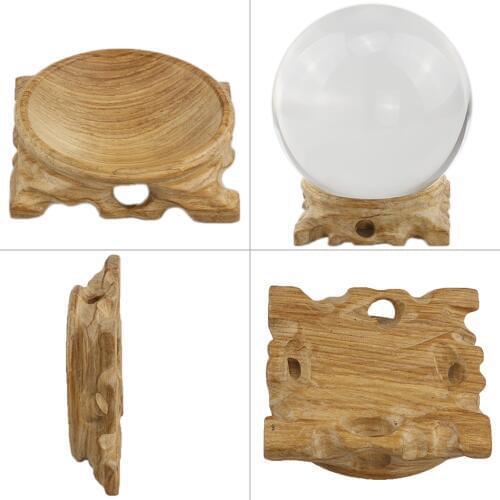 Wood Display Stand for Crystal Glass Lens Ball Large Divination Photography Lensball Base 120 150 180mm Big Magic Sphere Holder