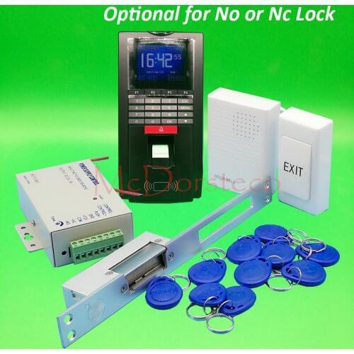 DIY MF131 Fingerprint Access Control System Complete No Nc yli Long Electric Strike Lock Door Access System Kit + Power Supply