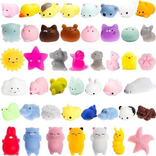 40Pcs Mini Cute Animal Squeeze Toy Kawaii Stress Relief Squeezes Toys Birthday Party Gifts for Children Party Favor