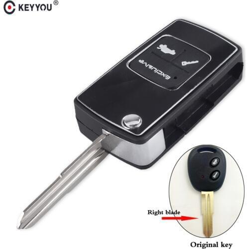 KEYYOU 2 Buttons Modified Flip Key Shell For Chevrolet Lova Epica Spark Avoe Remote Key Case Keyless Fob Right Groove