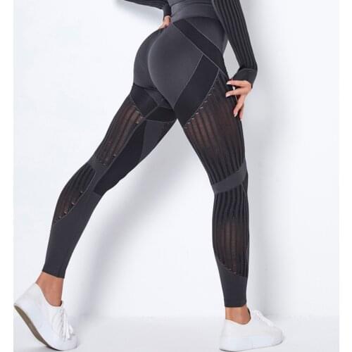 FITTOO Seamless Leggings For Fitness Hollow Out High Waist Workout Gym Sport Leggings Women Push Up Leggins Female Pants