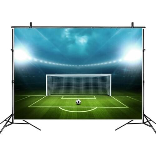 Blue Sky and Football Field Backdrop Photography Background Baby Shower Celebration Photo Booth Studio Decor