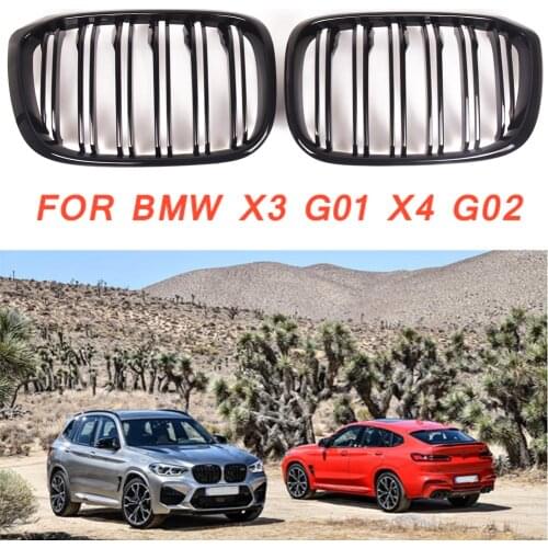 Gloss black Front Kidney Grille Slat Style Grill for For BMW X3 G01 X4 G02 for BMW x3 25i 28i for BMW X4 25I 30I