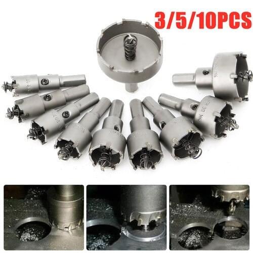 10pcs 16-50mm HSS Hole Saw Set Carbide Tip TCT Drill Bit Hole Saw For Metal Alloy Stainless Steel Cutter