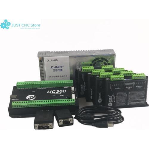 CNC mach3 USB 4 Axis Kit, 4pcs M542C driver+ mach3 USB UC300 controller board+ 4pcs HS21A57 stepper motor +power supply