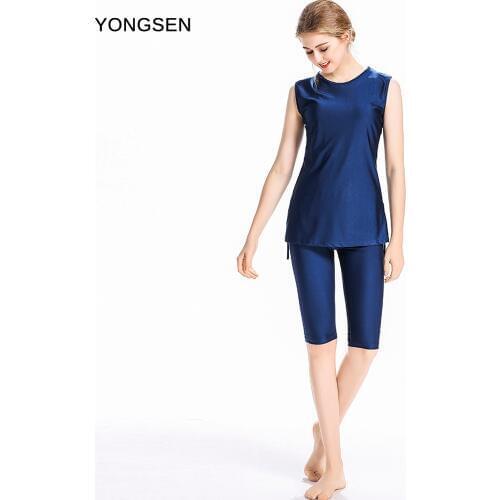 Short Sleeve Plus Size Hijab 3 Piece Full Cover Swimsuit Beachwear Newest Burkinis Muslim Women Modest Swimwear Islamic