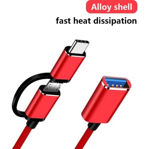 Micro USB Type C OTG 2 in 1 Adapter Interface Converter For Cellphone Charging Line Data Sync for MacBook U Disk OTG For Android