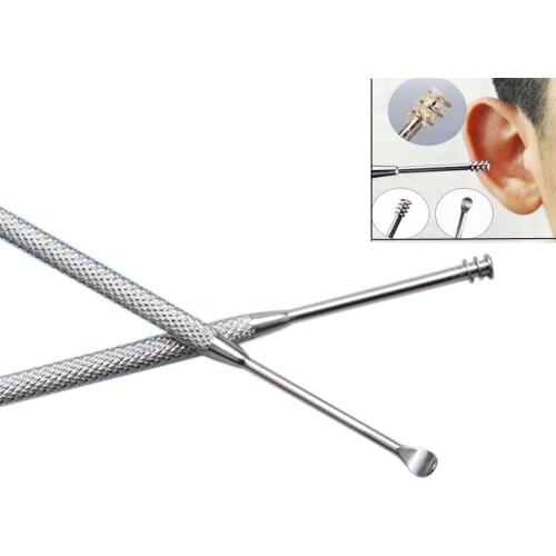 Stainless Steel Ear Wax Removal Tool Cleaner Kit Spiral Earwax Curette Pick Spoons Ear Cleaning Brush Earpick Health Care