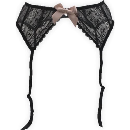 New Fashion High Quality Women/Female Bow Lace Metal Clips/Buckles Sexy Garter Belt for Stocking, Vogue Womens Intimates GA1023