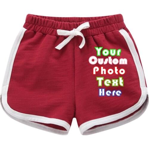 Personalized Customization Unisex Childrens Cotton Shorts Casual Pants Custom Logo Printed Customized Text Photo