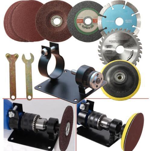 1Set Electric Hand Drill Cutting Polishing Grinding Seat Stand Holder Set Machine Bracket Rod Bar with Polished Pads Wrench