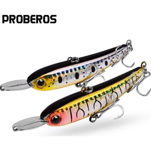 PROBEROS Minnow Fishing Lure 10cm-3.94"/21.5g-0.76oz Artificial Bass Baits 6# BKB Hook Hard Wobblers Tackle