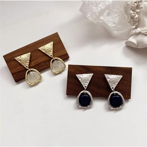 Hammered Triangle Beads Simple Earings Fashion Jewelry