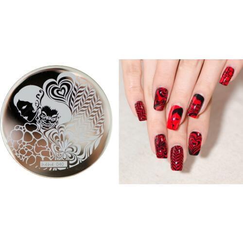 On sale !!1PC Nail Stamping Plate Image Transfer Templates Stamp Tool hehe40--Hua Pi serial series
