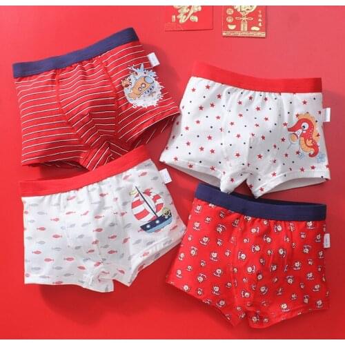 Christmas Boy Underwear Red Boys Boxer Underwear Boxer Christmas Gift Kids Cotton Boy Underpanties Boys Clothes Cotton Panties
