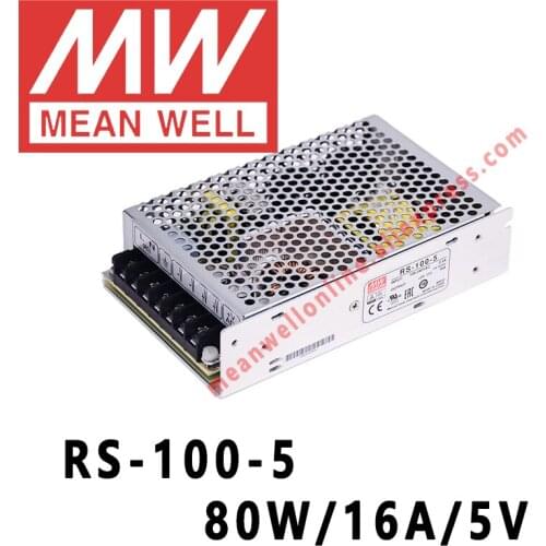 RS-100-5 Mean Well 80W/16A/5V DC Single Output Switching Power Supply meanwell online store