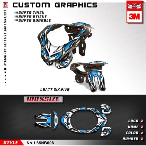 KUNGFU GRAPHICS Self Adhesive Stickers MX Motocross Decals for Leatt GPX DBX 6.5 Six Five Neck Brace Blue (Style no. L65NB008)