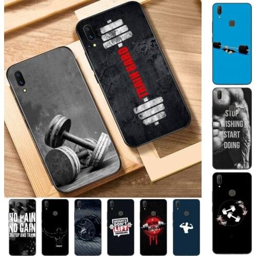 TOPLBPCS Bodybuilding Gym Fitness Phone Case for Vivo Y91C Y11 17 19 17 67 81 Oppo A9 2020 Realme c3