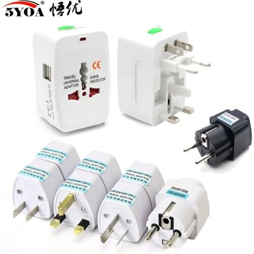 Power Socket Charging Port Universal Worldwide Travel Wall Charger AC Power AU UK US EU Plug Adapter Adaptor Option 2 USB