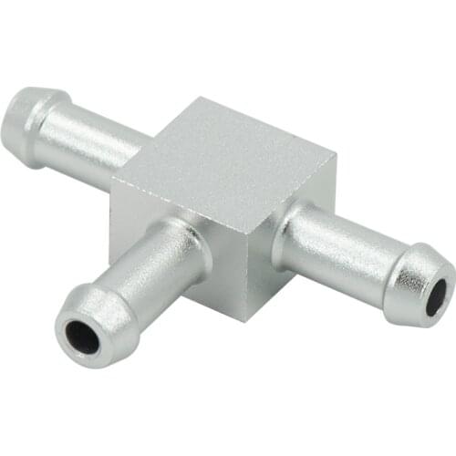 Universal Aluminum Alloy 6mm 3 Way T Tubing Tee Vacuum Connector water air pipe Joiner Silver color