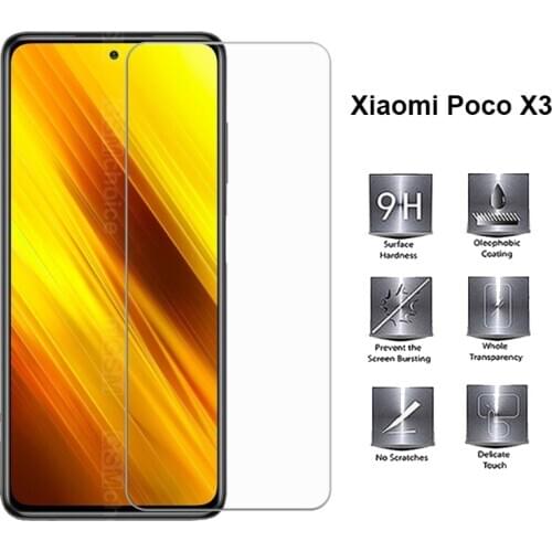 Tempered Glass For Ksiomi Xiami Xiaomi Poco X3 NFC Screen Protector Protective Glass on cristal xiaomi poco x3 Pelicula de vidro