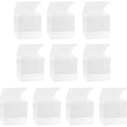 10pcs/25pcs 4x4x4cm Clear Plastic Pvc Packing Box Transparent Candy Apple Box for Gift Wedding Party