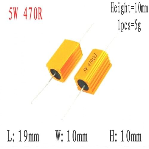 10pcs 5W RX24 Aluminum Power Metal Shell Case Wirewound Resistor 0.1 ~ 33K 0.33 0.5 1 2 5 6 8 10 20 50 100 120 200 300 1K 5K 10K