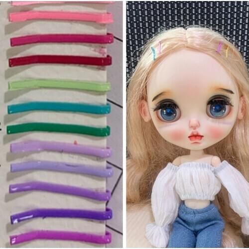 New Arrival 1.5cm Hairpin Random Color 10 Pcs Candy Colors Hair Clip For BJD and Blyth Doll Accessories