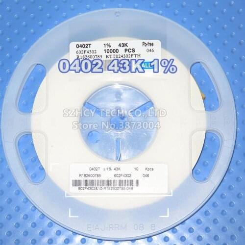 10000pcs 0402 43K 1% RTT024302FTH Chip Resistor