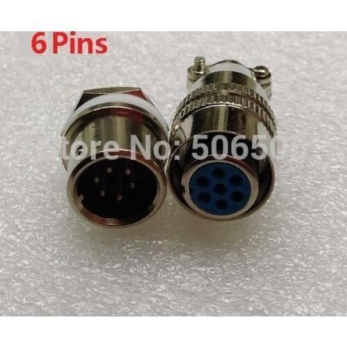 12mm fast connector M12 6pins aviation plug and aviation socket cable joint 2set/lot