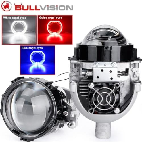 2PCS Bi-LED Projector Lenses H1 Bulb 9005 9006 H4 H7 LED Lamps For Headlight Car-styling Retrofit Hi/Lo Beam Lens White Blue RED