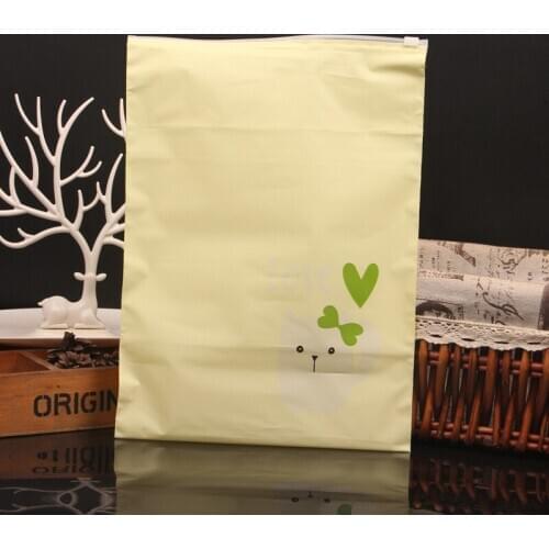 50pcs Yellow cute clothing packaging bags zip lock plastic bag socks underwear storage pocket closet clothes organizer