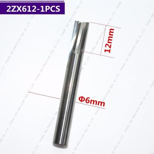 6mm*12mm,1pcs,Free shipping 2 Straight flutes end mill,CNC machine milling Cutter,Solid carbide wood tool,PVC,MDF,Acrylic,wood