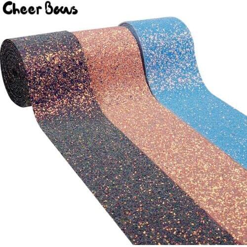 75mm Shiny Chunky Glitter Ribbon Blingbling Soft Fabric Gift Package Handmade Material DIY Hairbow Accessories