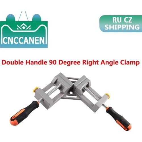 Aluminium Adjustable Double Handle 90 Degree Right Angle Clamp Photo Frame Corner Clip Woodworking Vise Workbenches