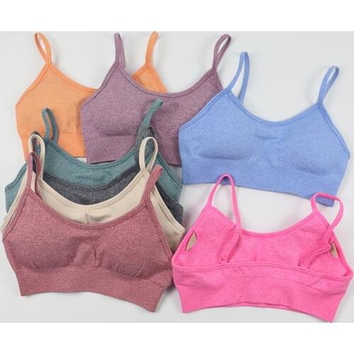 Seamless Breathable Sports Bra Women Yoga Bra Fitness Running Workout Crop Top Push Up Bra Adjustable Shoulder Strap Gym Clothes