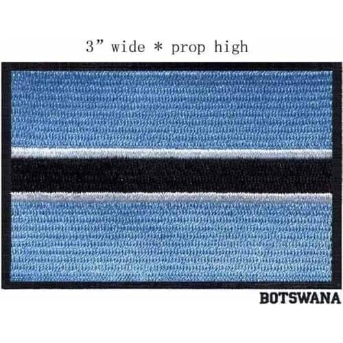 Botswana 3" wide embroidery flag patch patches for blue color patch/clothes iron patches/stripes