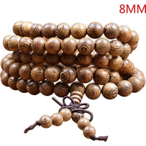 2Sizes Tibetan Lama Buddhist Prayer Bangles For Women 108 Wood Buddha Bead Bracelets Chinese Style Bracelets For Men Jewelry
