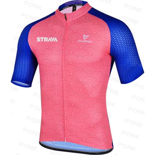 STRAVA Male Short Sleeves Cycling Jersey Summer Breathable Clothes Mens Cycling Shirt Mountain Bike Racing Road Bicycle Clothing