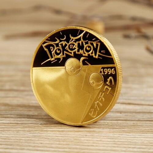 Hot 5 Stypes Pokemon GO Coin Pocket Souvenir Cute Anime Gold Coins Collectibles Japanese Commemorative Birthday Gift Dropshiping