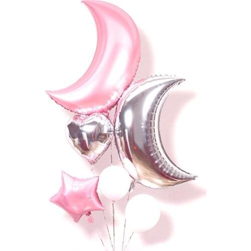 KAMMIZAD 36inch sliver large moon balloons child Shower Favors globos beer party decorations kids and adult