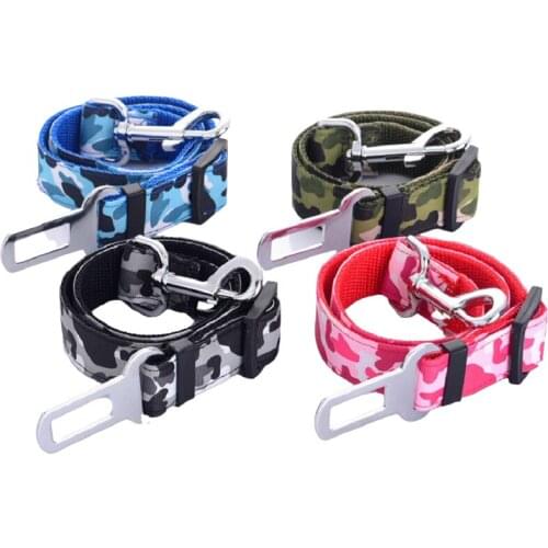 Camouflage Strong pet Dog Car Belt dog Vehicle safety belts Travel Seat Belt Clip Leash Restraint Harness Auto Traction Leads